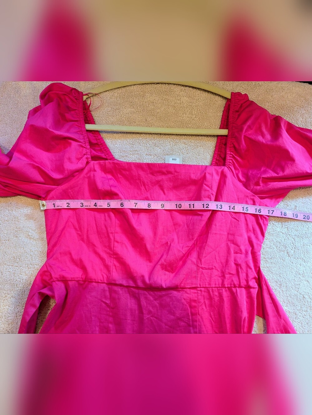 $20 River Island Size 12 NWT Pink Puff Sleeve Square Neck Mini Dress - Picture 4 of 4